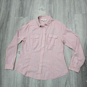 LOFT Pink/Black Polka Dot Blouse